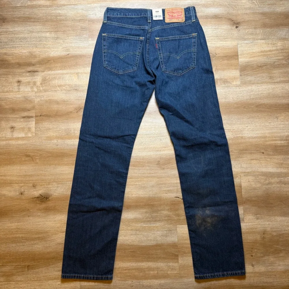 Levis 505 Regular Fit Jeans Mens 29x32 Dark Blue Straight Leg Eco Ease Denim New
